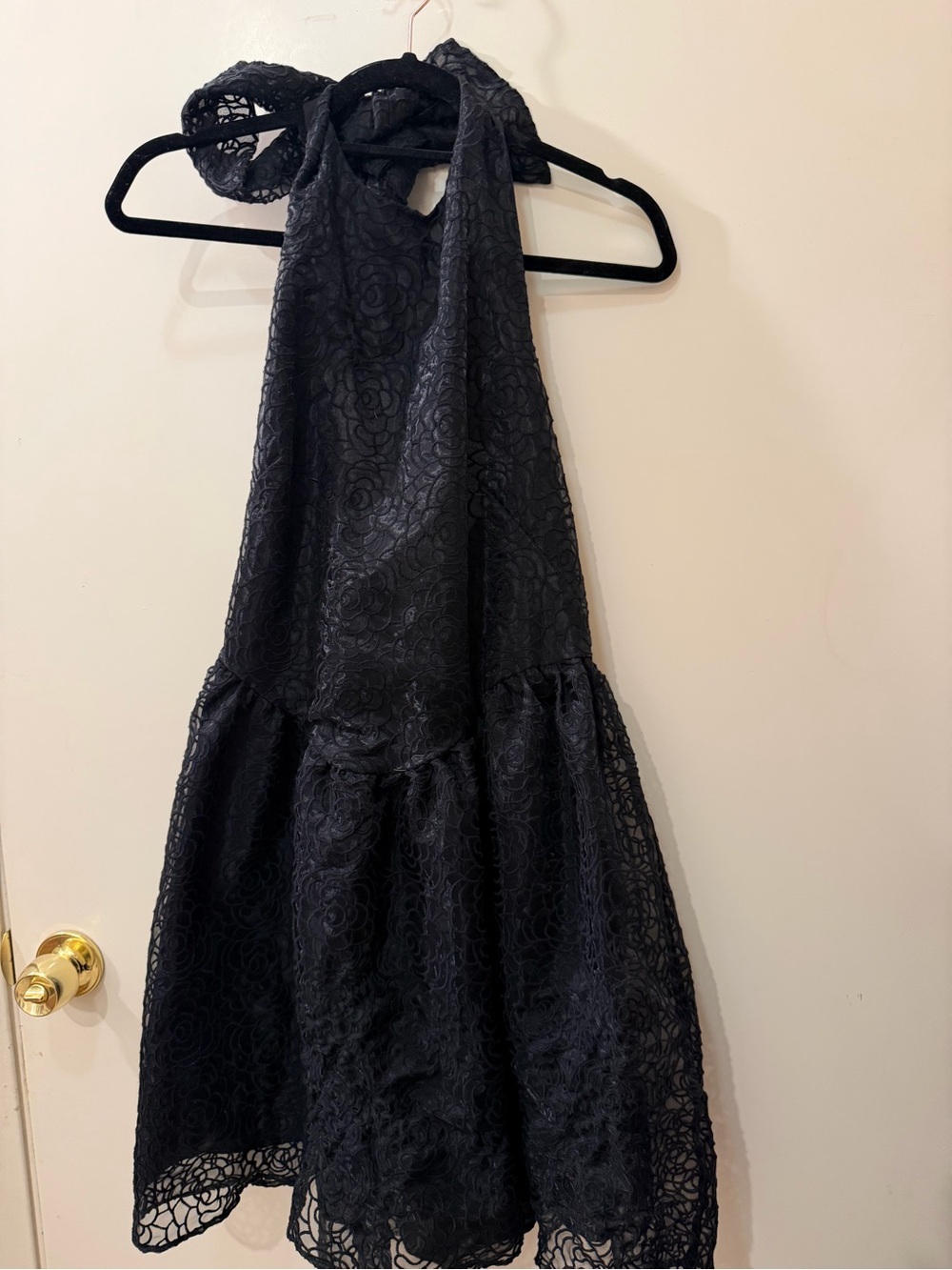 H&M Black Lace Halter-Style Formal Dress for Girls